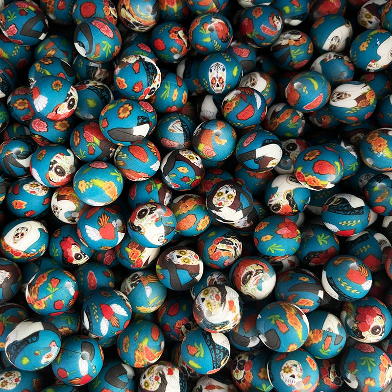 Wholesale 50pcs DIY Halloween Baby Soothing Teething Holiday Series Silicone Beads